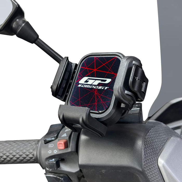 GP Kompozit Universal TTR11 Motorbike Phone Holder Mount, Anti Vibration Motorcycle Phone Holder Black-Red