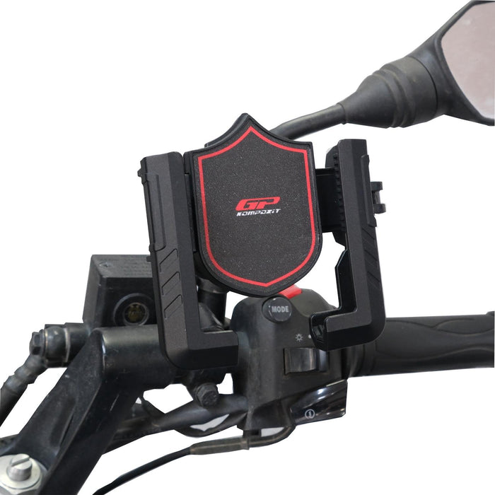 GP Kompozit Universal TTR14 Motorbike Phone Holder Mount, Anti Vibration Motorcycle Phone Holder Black