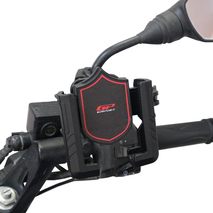 GP Kompozit Universal TTR14 Motorbike Phone Holder Mount, Anti Vibration Motorcycle Phone Holder Black
