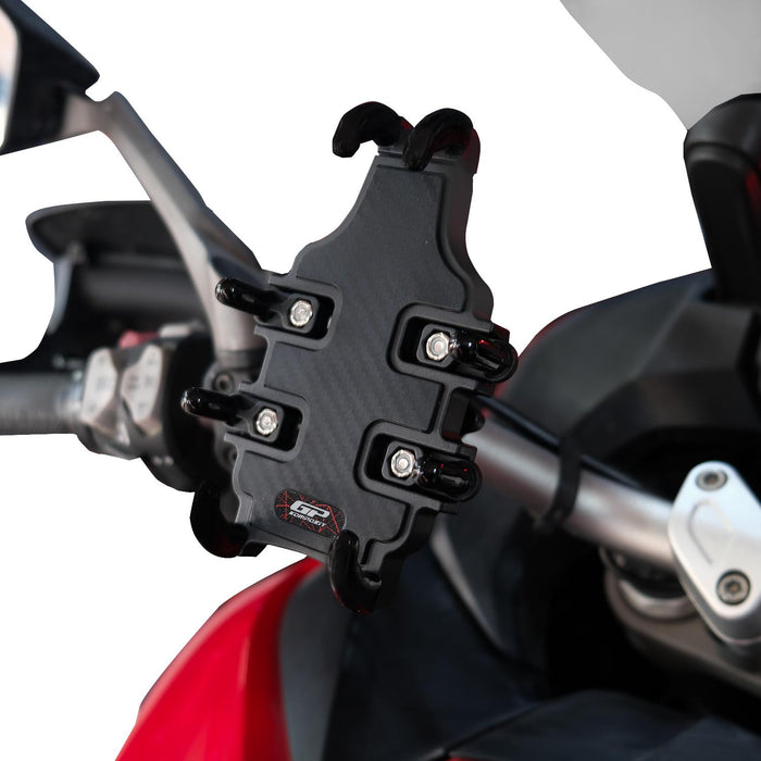 GP Kompozit Universal TTR13 Motorbike Phone Holder Mount, Anti Vibration Motorcycle Phone Holder Black