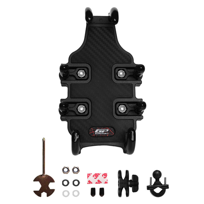 GP Kompozit Universal TTR13 Motorbike Phone Holder Mount, Anti Vibration Motorcycle Phone Holder Black