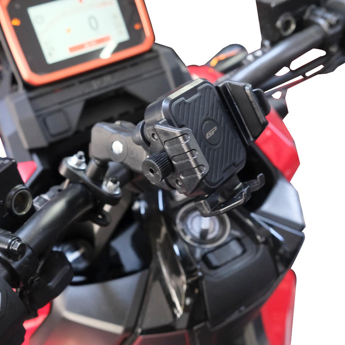 GP Kompozit Universal TTR17 Motorbike Phone Holder Mount, Anti Vibration Motorcycle Phone Holder Black