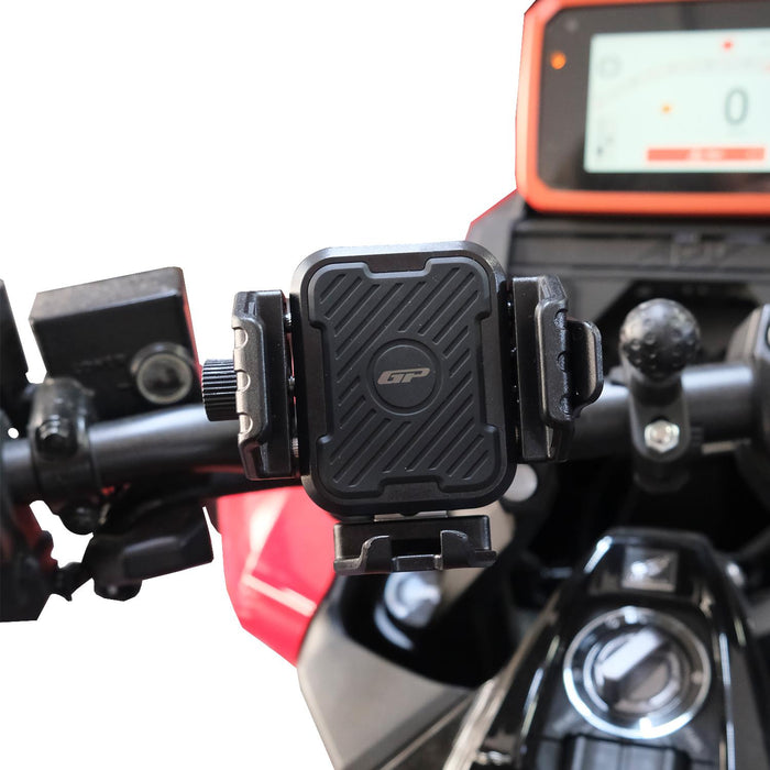 GP Kompozit Universal TTR17 Motorbike Phone Holder Mount, Anti Vibration Motorcycle Phone Holder Black