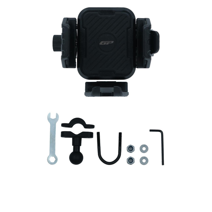 GP Kompozit Universal TTR17 Motorbike Phone Holder Mount, Anti Vibration Motorcycle Phone Holder Black