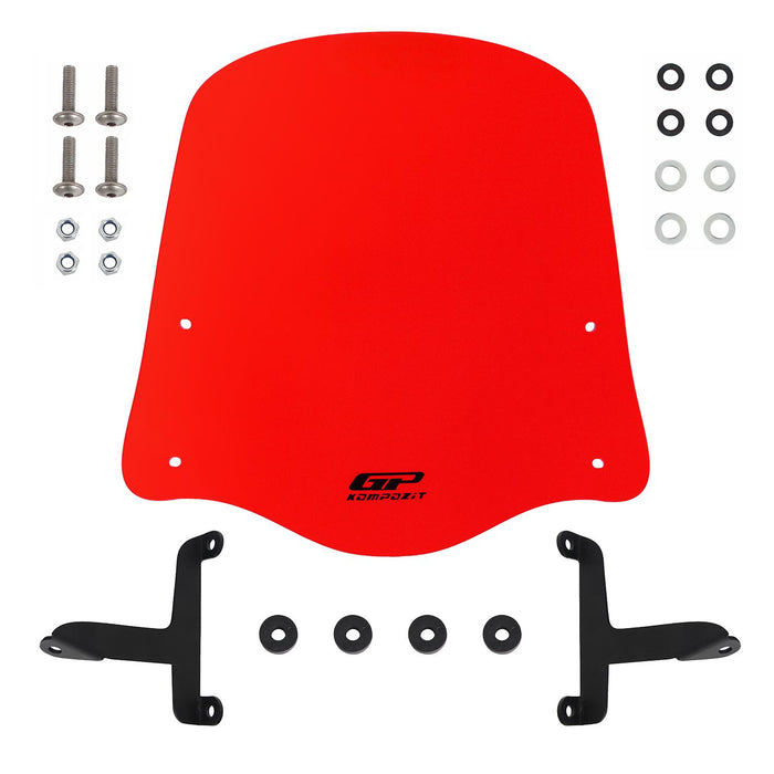 GP Kompozit Windshield Windscreen Red Compatible For Scooter Universal