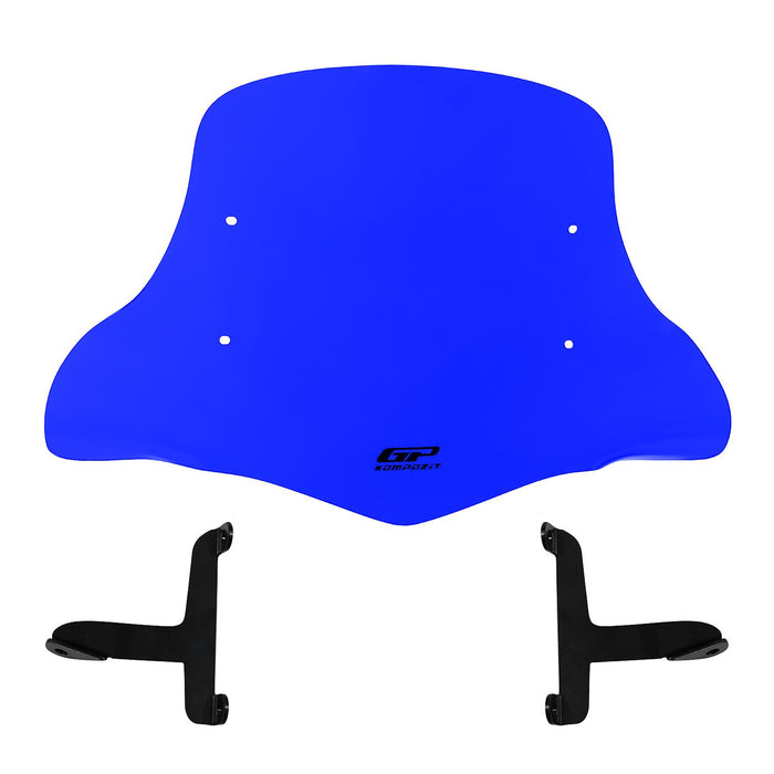 GP Kompozit Universal Windshield Windscreen With Handguard Blue For Scooter