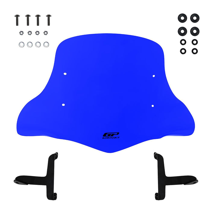 GP Kompozit Universal Windshield Windscreen With Handguard Blue For Scooter
