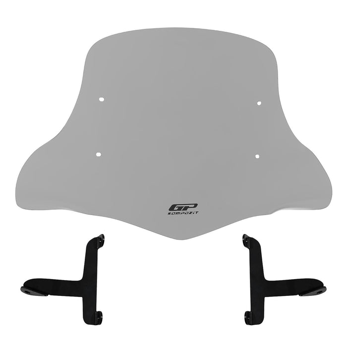 GP Kompozit Universal Windshield Windscreen With Handguard Gray For Scooter