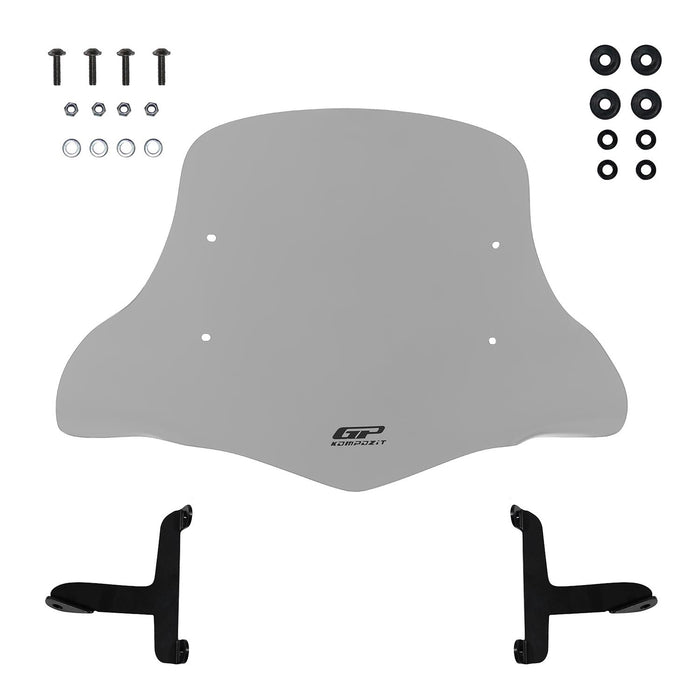 GP Kompozit Universal Windshield Windscreen With Handguard Gray For Scooter