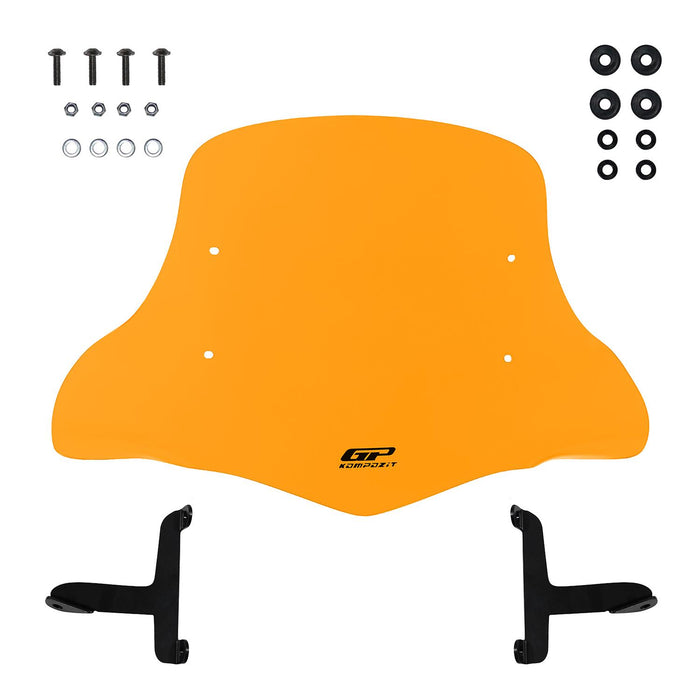 GP Kompozit Universal Windshield Windscreen With Handguard Orange For Scooter