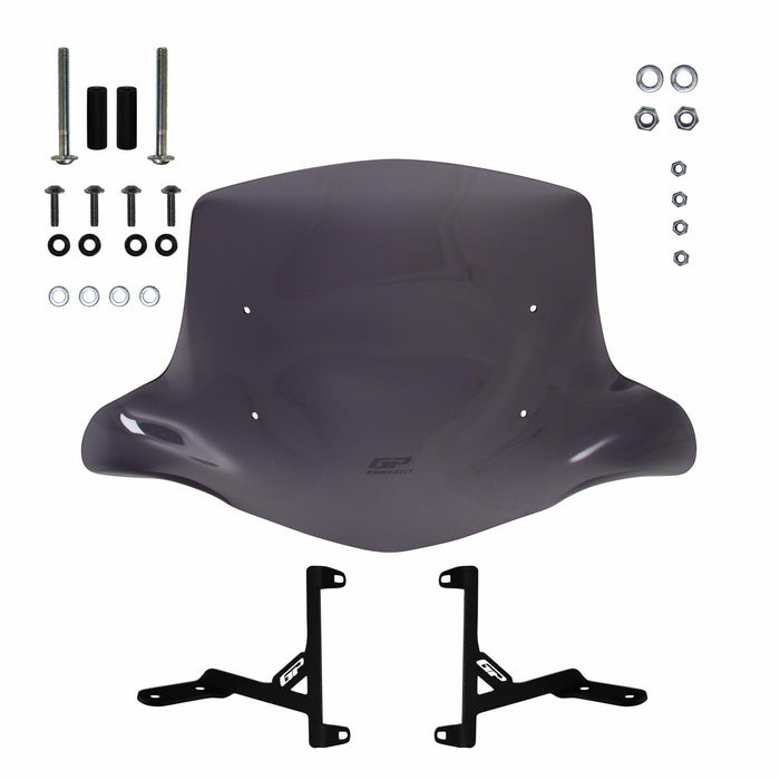 GP Kompozit Parabrisas Con Guardamanos Ahumado Compatible Para Scooter Universal 