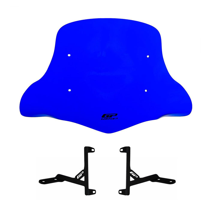 GP Kompozit Windshield Windscreen With Handguard Blue Compatible For Scooter Universal