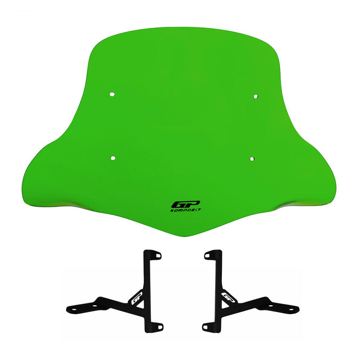 GP Kompozit Windshield Windscreen With Handguard Green Compatible For Scooter Universal