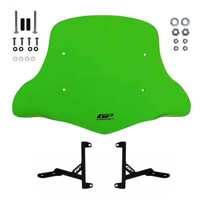 GP Kompozit Windshield Windscreen With Handguard Green Compatible For Scooter Universal