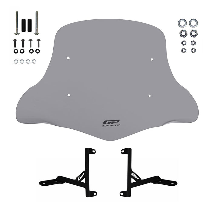 GP Kompozit Windshield Windscreen With Handguard Smoked Compatible For Scooter Universal