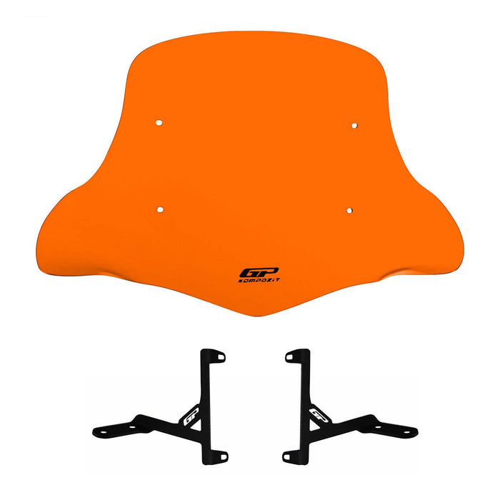 GP Kompozit Windshield Windscreen With Handguard Orange Compatible For Scooter Universal