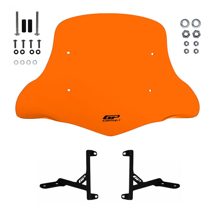 GP Kompozit Windshield Windscreen With Handguard Orange Compatible For Scooter Universal