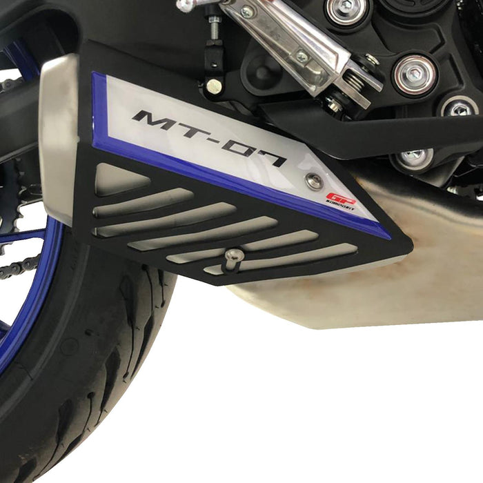 GP Kompozit Couvercle de protection d'échappement noir compatible avec Yamaha MT-07 2014-2021 