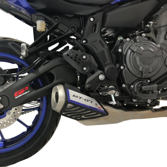 GP Kompozit Couvercle de protection d'échappement noir compatible avec Yamaha MT-07 2014-2021 