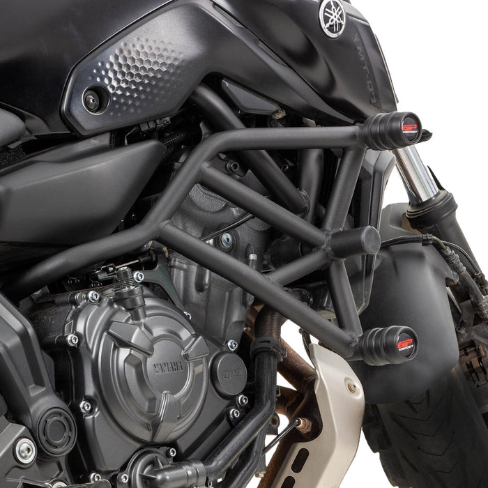 GP Kompozit Protector de motor Crash Bar Protección Negro Compatible para Yamaha MT-07 2014-2023 