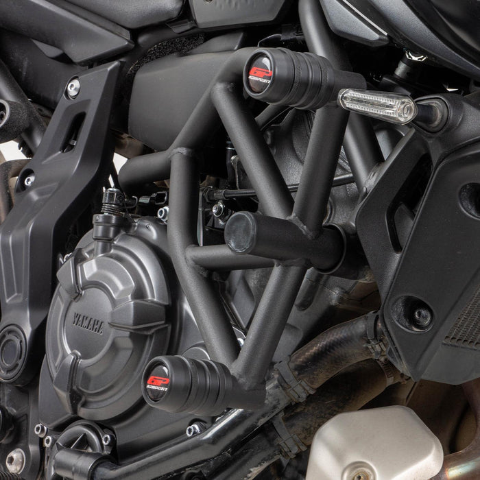 GP Kompozit Engine Guard Crash Bar Protection Black Compatible For Yamaha MT-07 2014-2024