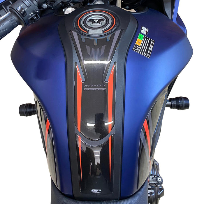 GP Kompozit Juego de almohadillas para depósito, color azul, compatible con Yamaha MT-07 Tracer 2016-2019 