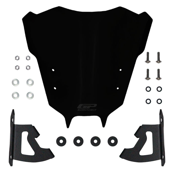 GP Kompozit Windshield Windscreen Black Compatible For Yamaha MT-09  2021-2023
