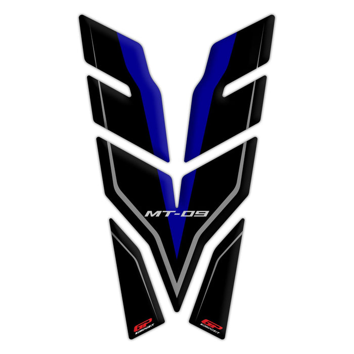 GP Kompozit Tank Pad Set Black-Blue Compatible For Yamaha MT-09  2021-2023