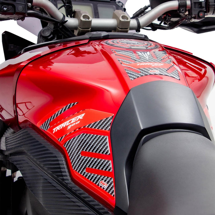 GP Kompozit Tank Pad Set Red-Carbon Compatible For Yamaha MT-09 Tracer 2015-2020