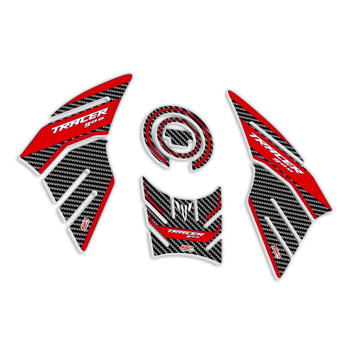 GP Kompozit Tank Pad Set Red-Carbon Compatible For Yamaha MT-09 Tracer 2015-2020