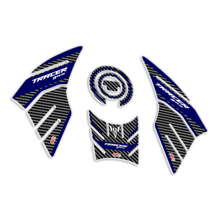 GP Kompozit Tank Pad Set Blue-Carbon Compatible For Yamaha MT-09 Tracer 2015-2020