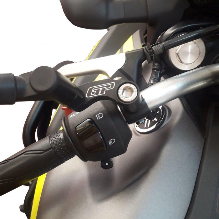 GP Kompozit Extensores elevadores de espejos negros compatibles con Yamaha MT-25 / MT-03 2015-2023 