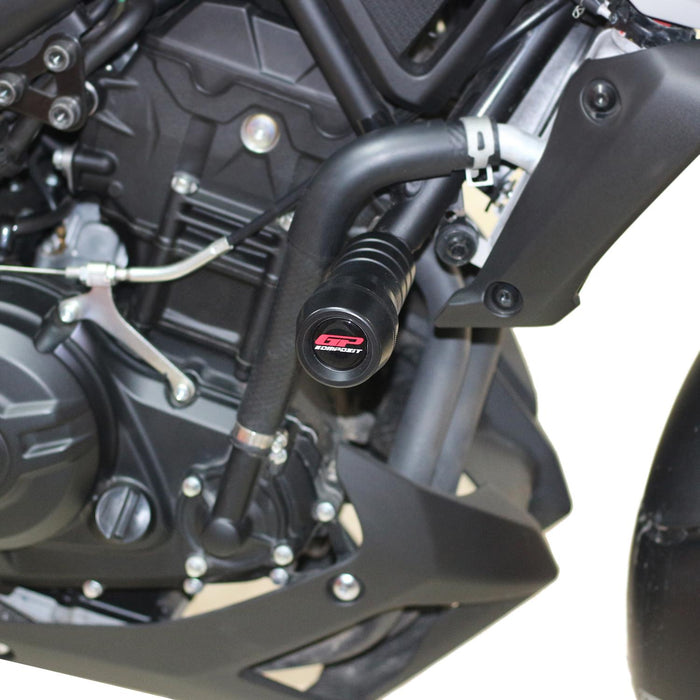 GP Kompozit Engine Crash Frame Slider Black Compatible For Yamaha MT-25 / MT-03 2015-2024