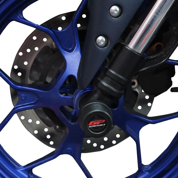 GP Kompozit Front-Rear Axle Guard Crash Wheel Frame Slider Set Black Compatible For Yamaha MT-25 / MT-03  2015-2026