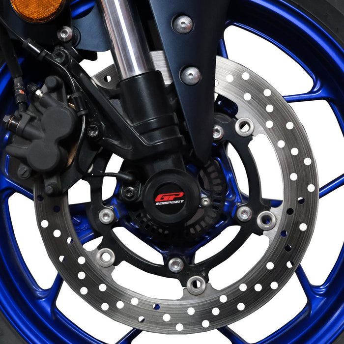 GP Kompozit Front-Rear Axle Guard Crash Wheel Frame Slider Set Black Compatible For Yamaha MT-25 / MT-03  2015-2026