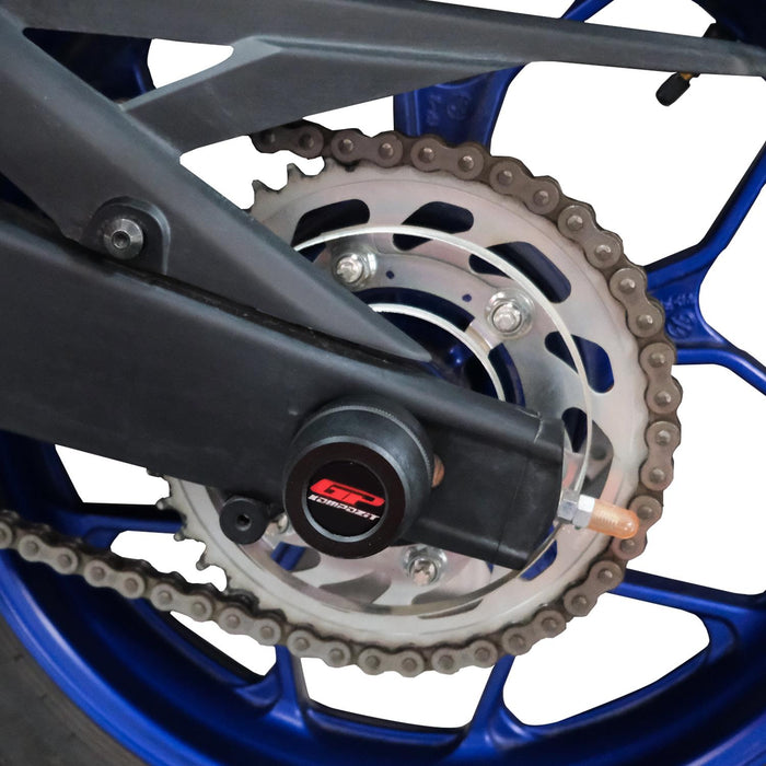 GP Kompozit Front-Rear Axle Guard Crash Wheel Frame Slider Set Black Compatible For Yamaha MT-25 / MT-03  2015-2026