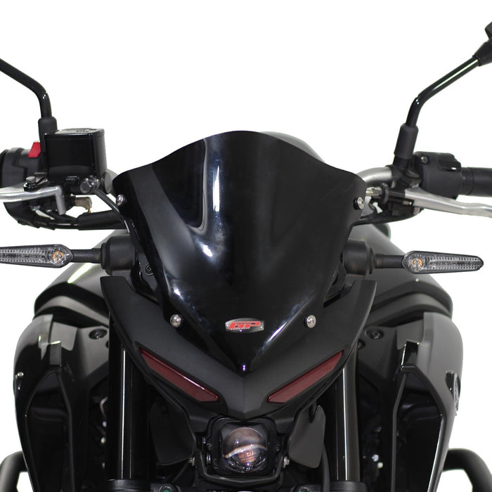 GP Kompozit Parabrisas Deportivo Negro Compatible Para Yamaha MT-25 / MT-03 2020-2023 