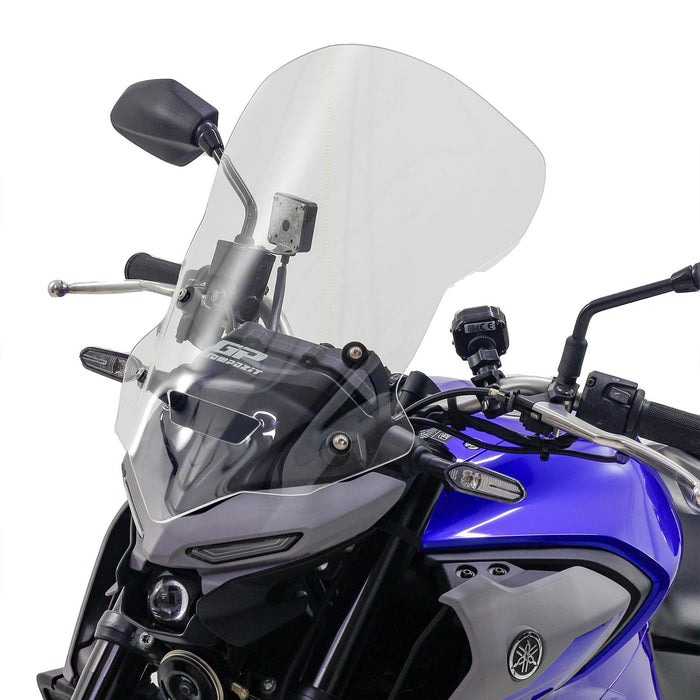 GP Kompozit Touring Windshield Windscreen Transparent Compatible For Yamaha MT-25 / MT-03 2020-2024