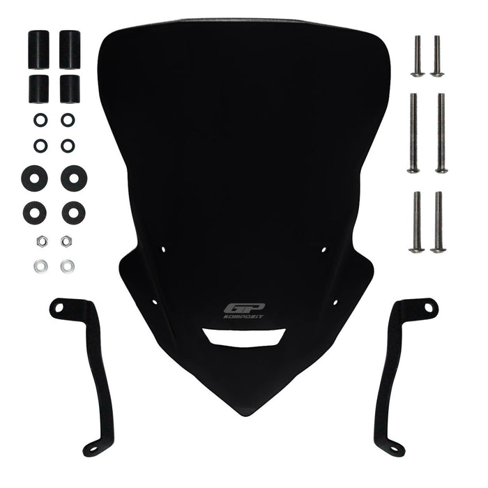 GP Kompozit Parabrisas Touring Negro Compatible con Yamaha MT-25 / MT-03 2020-2023 