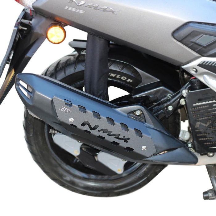 GP Kompozit Protector de escape negro compatible con Yamaha NMAX 125 / NMAX 155 2015-2020 