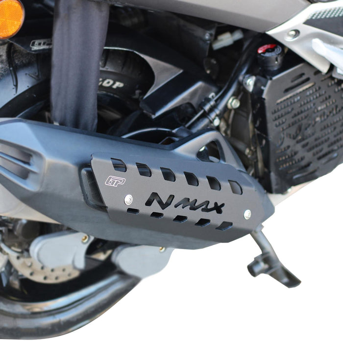 GP Kompozit Protector de escape negro compatible con Yamaha NMAX 125 / NMAX 155 2015-2020 