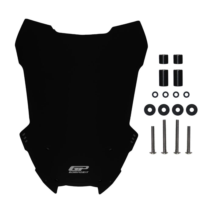 GP Kompozit Windshield Windscreen Black Compatible For Yamaha NMAX 125 / NMAX 155  2015-2020