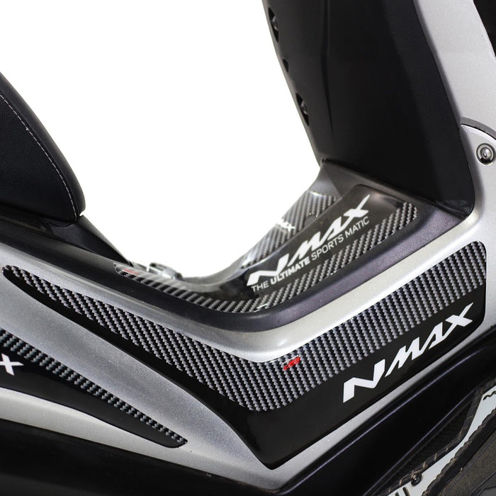 GP Kompozit Side Strip Tank Pad Set Black-Carbon Compatible For Yamaha NMAX 125 / NMAX 155 2015-2020