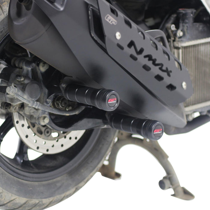 GP Kompozit Exhaust Crash Frame Slider Black Compatible For Yamaha NMAX 125 / NMAX 155 2015-2024
