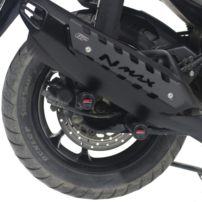 GP Kompozit Exhaust Crash Frame Slider Black Compatible For Yamaha NMAX 125 / NMAX 155 2015-2024