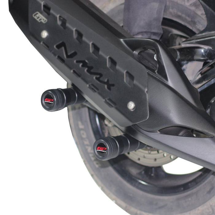 GP Kompozit Exhaust Crash Frame Slider Black Compatible For Yamaha NMAX 125 / NMAX 155 2015-2024