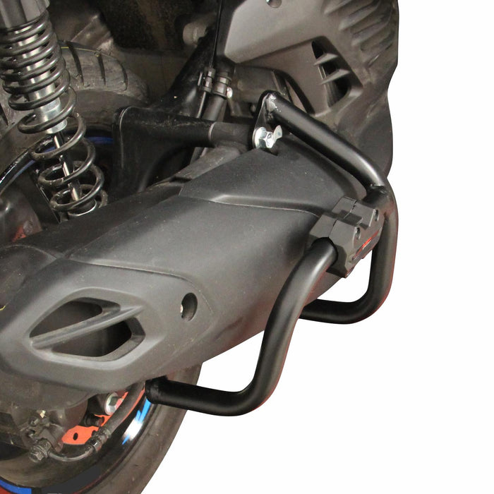 GP Kompozit Exhaust Guard Crash Bar Black Compatible For Yamaha NMAX 125 / NMAX 155 2021-2024