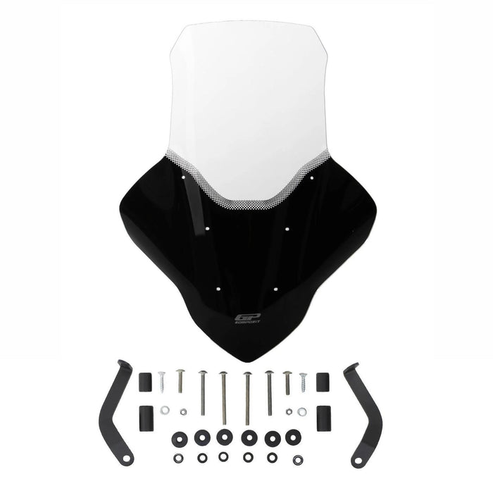 GP Kompozit Touring pare-brise avec protège-mains Transparent Compatible pour Yamaha NMAX 125 / NMAX 155 2021-2023 