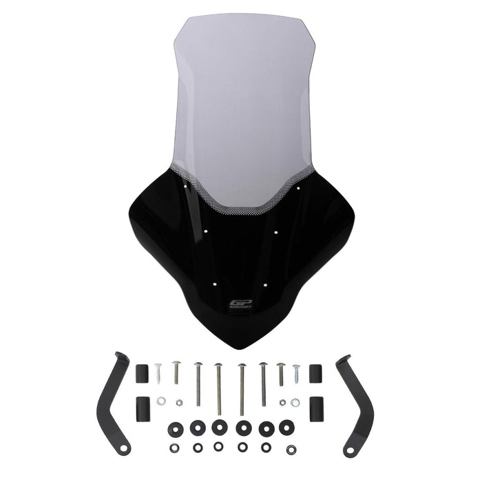 GP Kompozit Long Touring Windshield Windscreen With Handguard Smoked Compatible For Yamaha NMAX 125 / NMAX 155  2021-2024