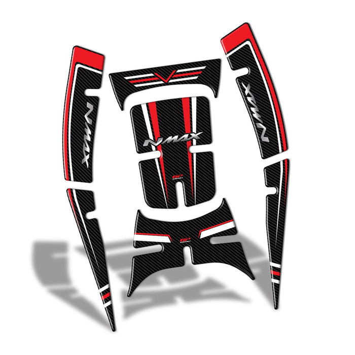 GP Kompozit Tank Pad Set Red Compatible For Yamaha NMAX 125 / NMAX 155  2021-2024